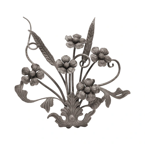 Steel Flower and Leaves Spray. Flowers are 1302000283. 169/16" H x 153/4" W; weight